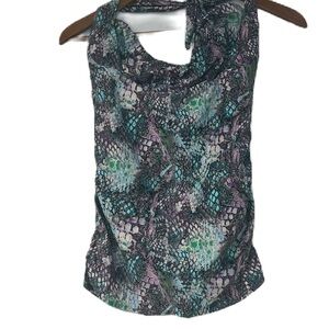 Aerin Rose Signature Viper Strapless Underwire Banded Blouson Swim Top Size 8DD